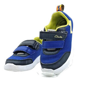 Clarks Boys Shoes Sneakers " Size 6.5 W " Blue Athletic Trainers Hook & Loop